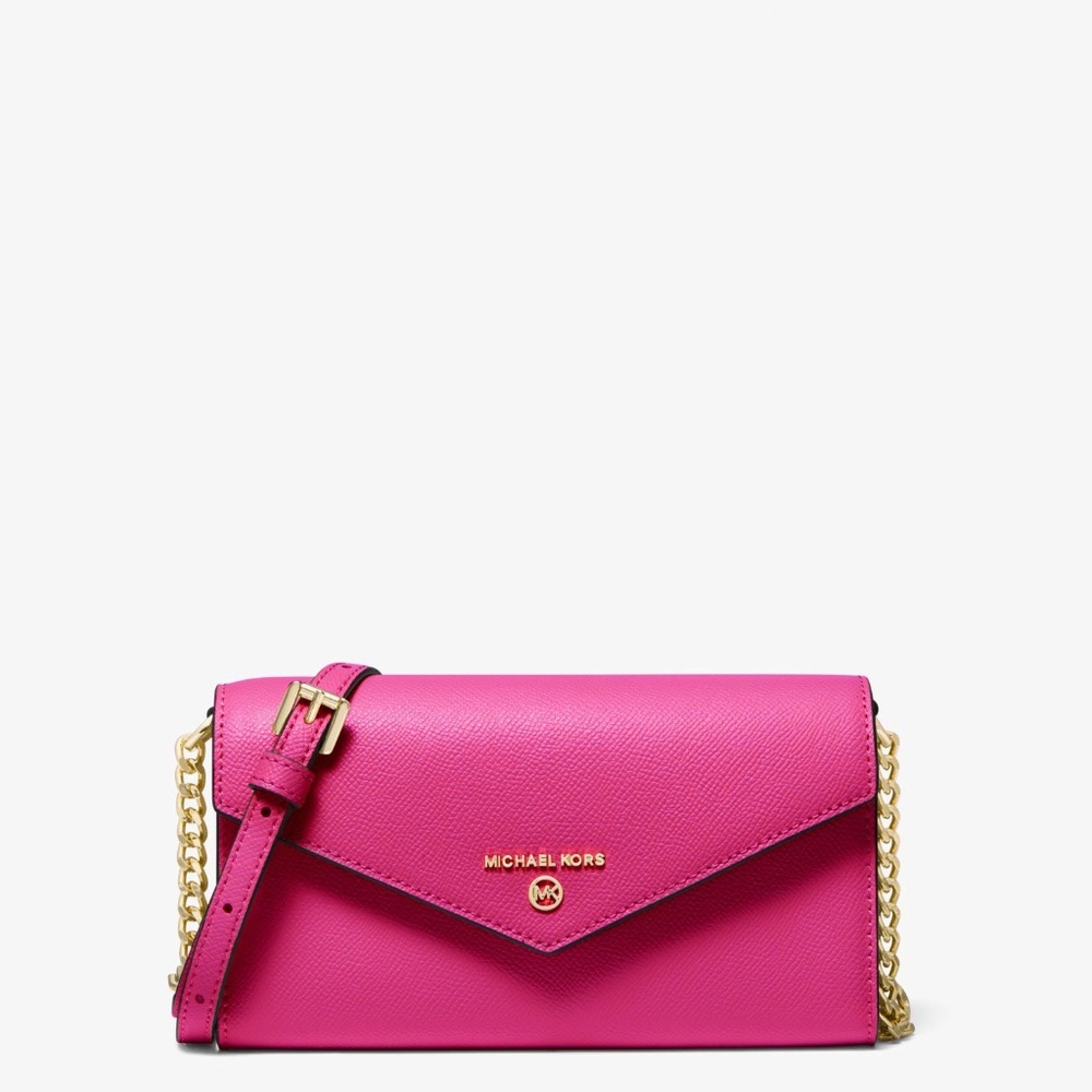 Michael Kors Jet Set Charm Large Leather Envelope Crossbody Bag